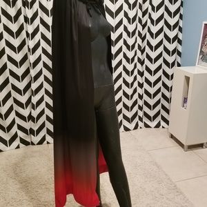 🦇 Blood Red to Black Ombre Costume Hooded Cloak